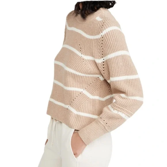 Apiece‎ Apart Sweater Cashmere Wool Blend Celeste Crop Knit Pullover Sz XL